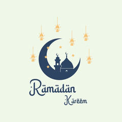 ramadan kareem minimalist vector design logo illustration