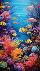 Obraz na płótnie Canvas Coral reef with colorful fish