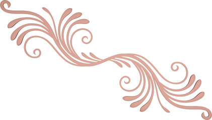 3D rendering of a curved branch with leaves of different sizes on a transparent background