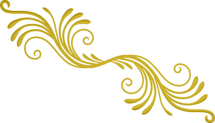 Fototapeta premium 3D rendering of a curved branch with leaves of different sizes on a transparent background