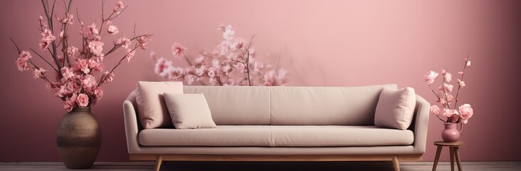 ideas for arranging a family or guest room with sofas, lamps, potted ornamental plants, tables that are simple and minimalist but still give the impression of being clean and elegant.