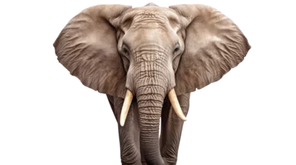 Foto op Canvas Elephant Face shot isolated on transparent PNG background © Creative Canvas