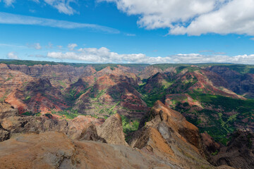 Fototapeta na wymiar Landscape view over Waimea Canyon from Waimea Canyon Lookout, Island of Kauai, Hawaii