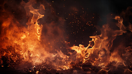  orange fire background with ashes floating_around