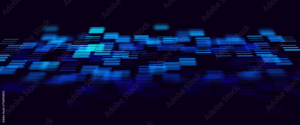 Aufkleber Hi Tech Network Connection. 3D Technology Style Banner Design. Futuristic Design for Technology or Science Event. Digital Data Structure Concept. Vector Illustration.