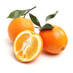 Orange fruit on the white background