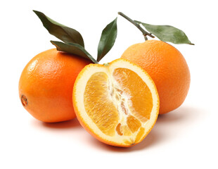 Orange fruit on the white background