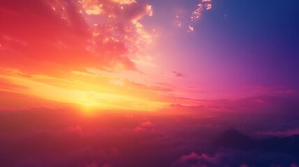 Naklejka premium Colorful sunset landscape sunrise background