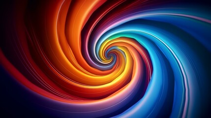 Colorful swirl spiral vivid vortex over dark background