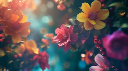 Fotobehang Decorative colorful floral curl © shameem