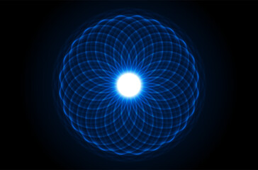 Flower of Life. Sacred Geometry. Symbol of Harmony and Balance. Circle Esoteric Design. Holistic Vector Illustration.