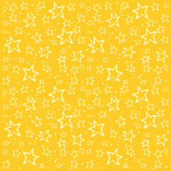 Seamless stars pattern in yellow.  Good for textile fabric design, wrapping paper, website wallpapers, textile, wallpaper and apparel.  Vector Illustration