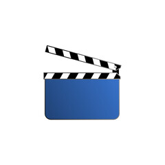 Movie clapper board icon isolated on transparent background