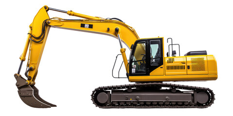 modern excavator on a white background