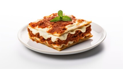 Lasagna isolated on a white background