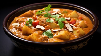 Massaman Curry isolated on a dark background