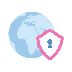 Check this carefully designed global protection icon in flat style