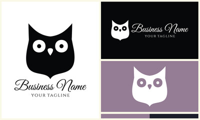 silhouette owl bird logo template