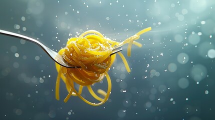 spaghetti pasta with a fork