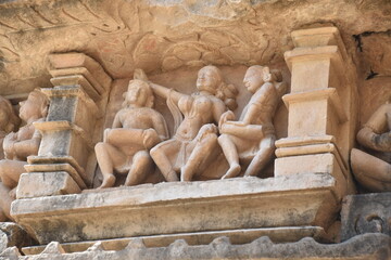 Fototapeta na wymiar This is photo of Parsvanath temple at Khajuraho in India