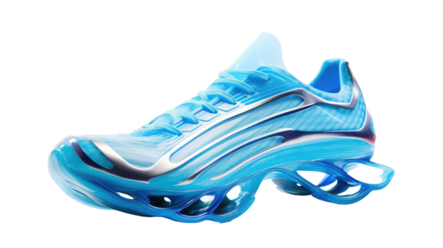 Sports shoes for the future, running shoes for the future isolated on white background