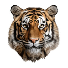 Obraz premium tiger face shot isolated on transparent background