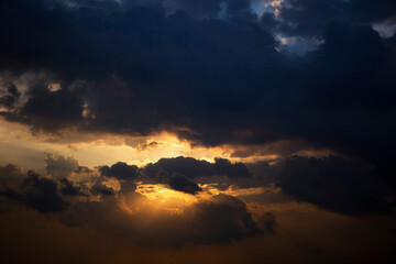 The sky is at dawn. The sky over the Indian Ocean at dawn.