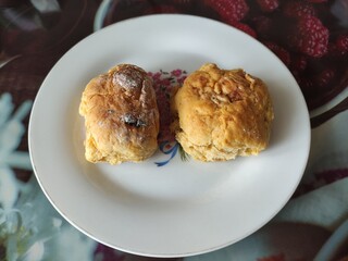 Pumpkin buns on a plate