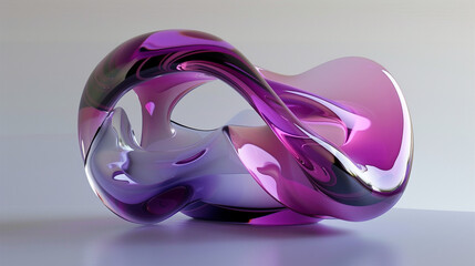 3d purple and pink glass sculpture