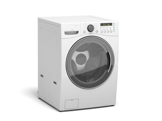 new modern washing machine 3d render on white