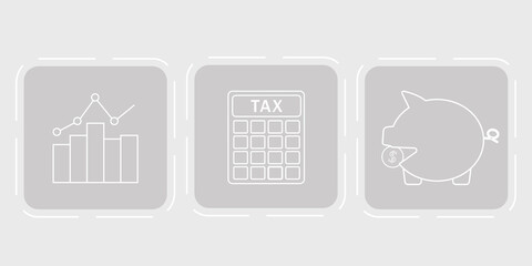 Icons schedule document flow accounting and audit finance stock exchange vector illustration