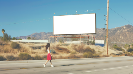panneau publicitaire personnalisable pour maquette de présentation de publicité dans un environnement périurbain 