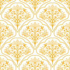 Seamless ethnic design, damask and flower art. beautiful hand drawn Design for textile and printing