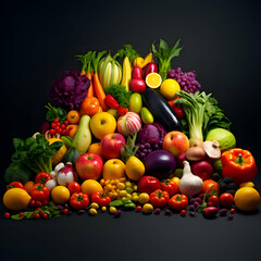 Fruits and vegetables background. Healthy food concept. Vegetables and fruits.