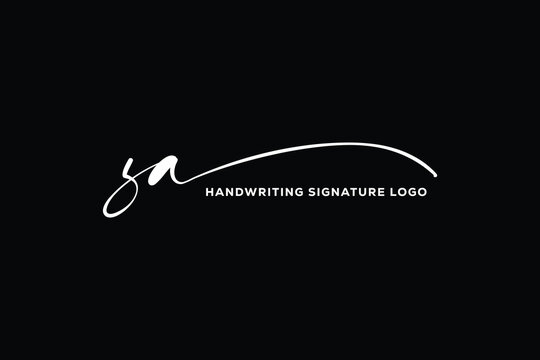 ZA initials Handwriting signature logo. ZA  Hand drawn Calligraphy lettering Vector. ZA letter real estate, beauty, photography letter logo design.

