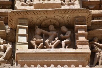 This is photo of Parsvanath Jain temple at Khajuraho in India