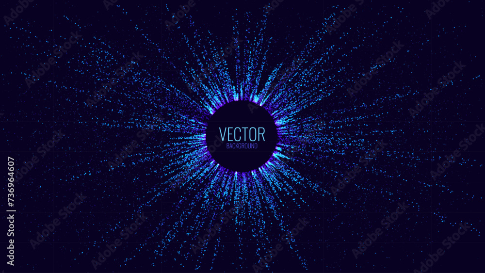 Fototapete Digital Big Data Flow Vector Background. Big Data Technology Lines. Abstract Science Technology Illustration. Big Data Neural Network Background Concept. AI Visualization Concept. Vector Illustration.