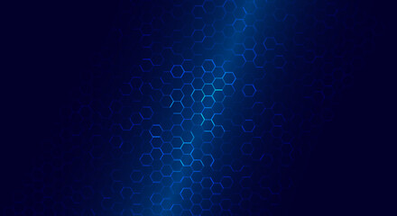 Dark Hexagon Abstract Technology or Science Background. Hi Tech Hexagon Grid. Vector Illustration.