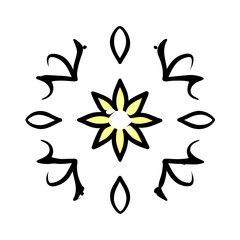Fototapeta premium Mandala icon, blending intricate patterns and symmetrical geometry to evoke serenity and balance, Mandala icon, Mandala vector