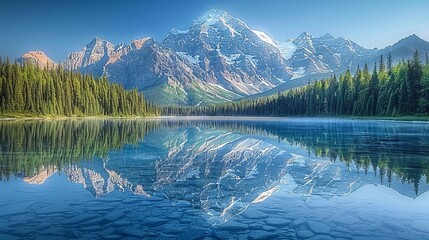 Mountain Peak Reflection in Alpine Lake