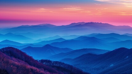 Obraz premium Mountain Range Gradient Skyline