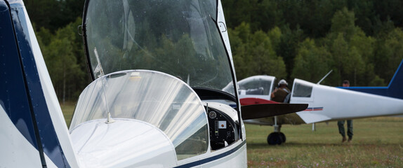 AVIATION - A light personal planes at the airfield 