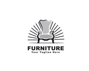bright chair furniture shop logo icon symbol design template illustration inspiration