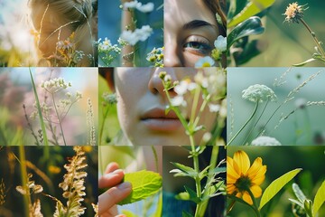 A collage of spring images with diverse individuals in unity.