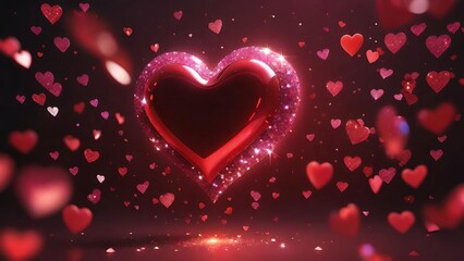 Romantic Red Water Drops, A Valentine's Day-themed illustration featuring bright red water drops, symbolizing love and celebration