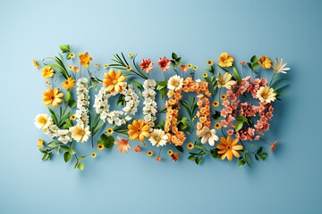 Creative typography design with spring-themed inclusivity message.