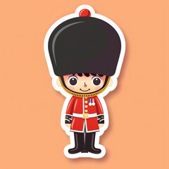 cute flat english royal guard, illustration, procreate sticker