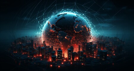 Globale Vernetzung, Digitale Welt, Cyber, Datenfluss, Erdkugel, Globale Vernetzung, Digitale Welt, Cyber, Datenfluss, Erdkugel