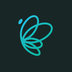 butterfly line logo design inspiration. Smart clean and modern logo design illustration
