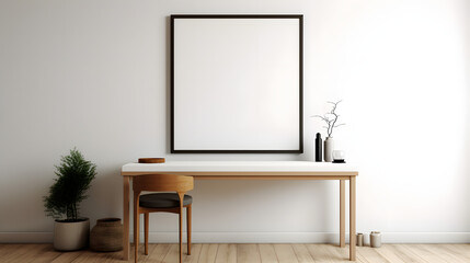 Generative AI.
Modern interior. Table and frame illustration